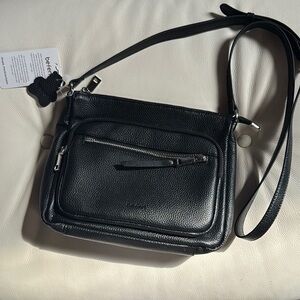 Black Leather Crossbody Bag